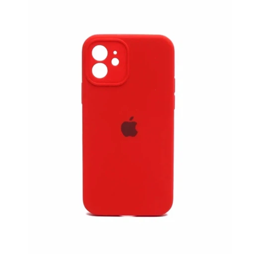 Чехол Silicone Case с закрытым низом и защитой камеры для Iphone 12 Mini (Квадратные грани)